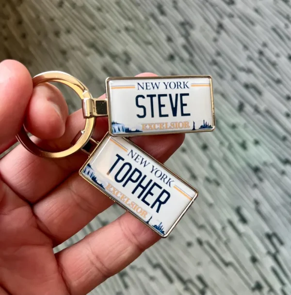New York License Plate Keychain