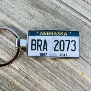 Nebraska License Plate Keychain