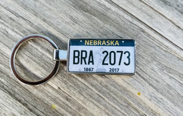 Nebraska License Plate Keychain
