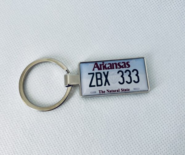 Arkansas License Plate Keychain