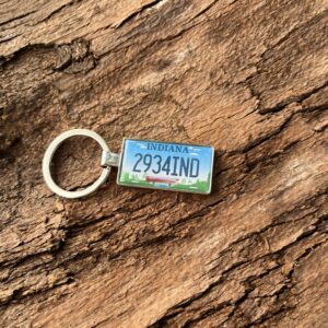 Indiana License Plate Keychain