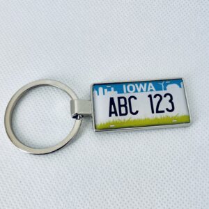 Iowa License Plate Keychain