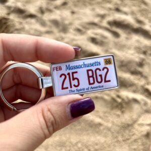 Massachusetts License Plate Keychain