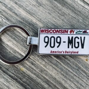 Wisconsin License Plate Keychain