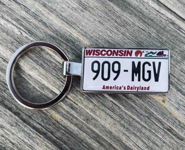 Wisconsin License Plate Keychain