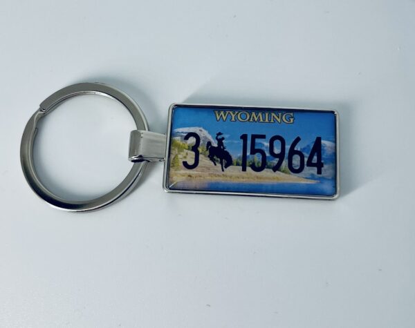 Wyoming License Plate Keychain