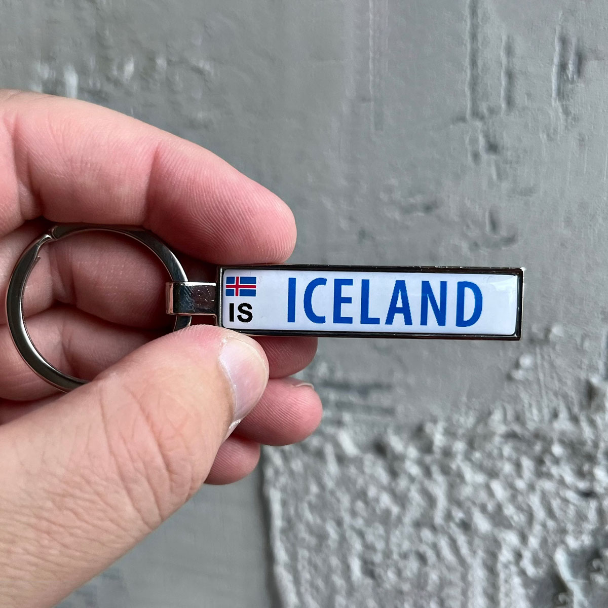 Iceland number plate keyring